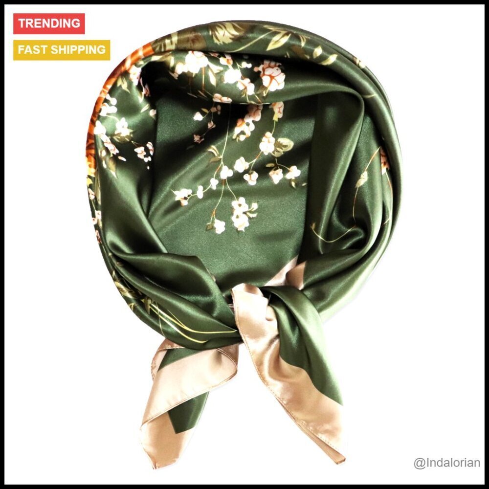 Silk Satin Head Scarf Square Hair Wrap Bandana Fashion Accessory Elegant